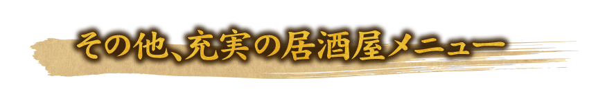 その他、充実の居酒屋メニュー