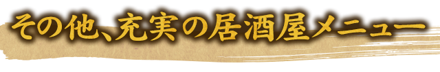 その他、充実の居酒屋メニュー