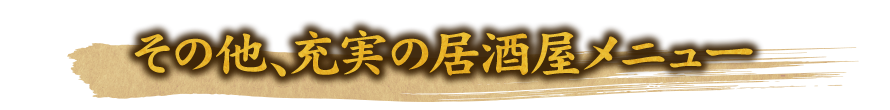 その他、充実の居酒屋メニュー